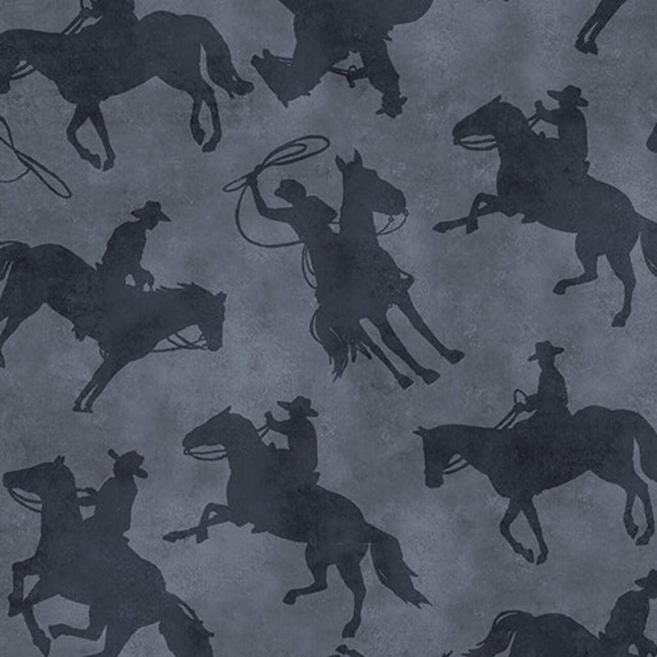 Fabric Benartex Charcoal Cowboys Yellowstone 108" Wide Back by the Quarter Yard 14483W-11